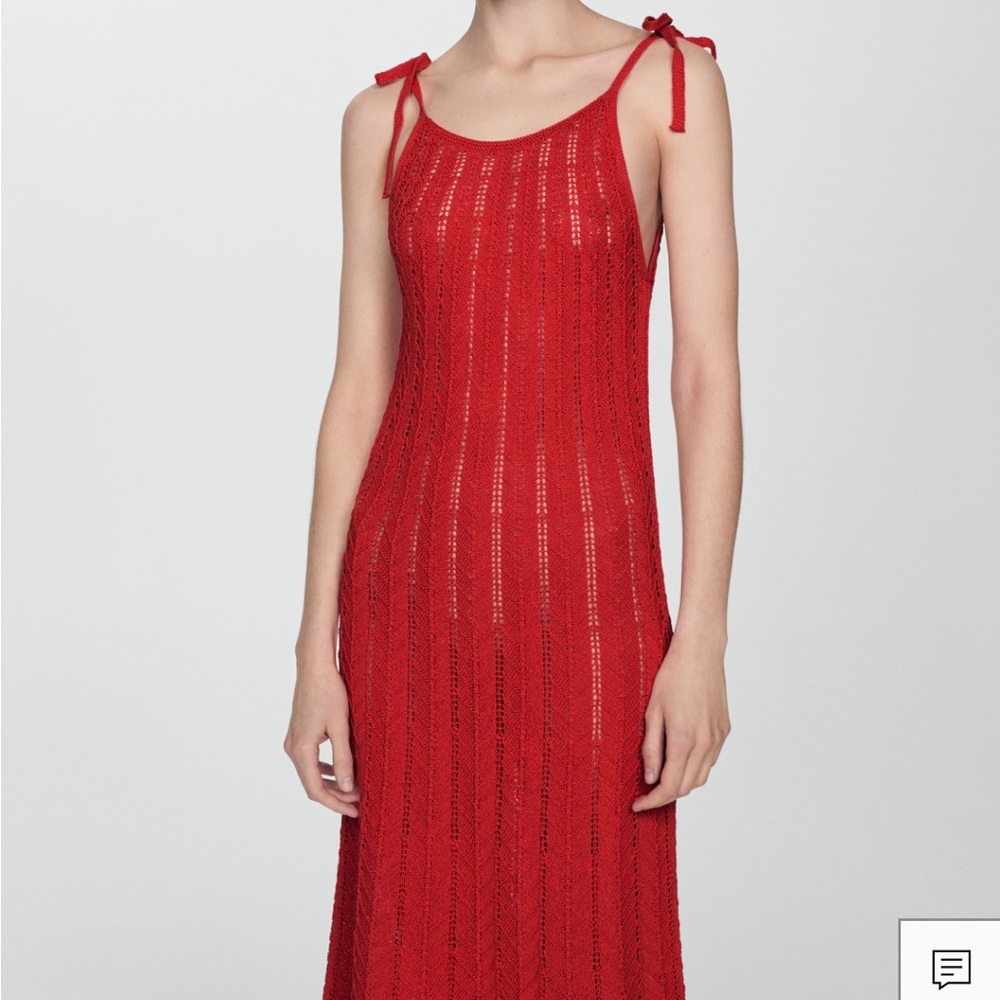 NWOT red crochet maxi dress from Mango